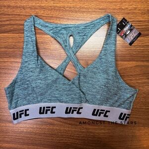 UFC Spacedye Slate Green, Grey & Black Criss Cross Sports Bra